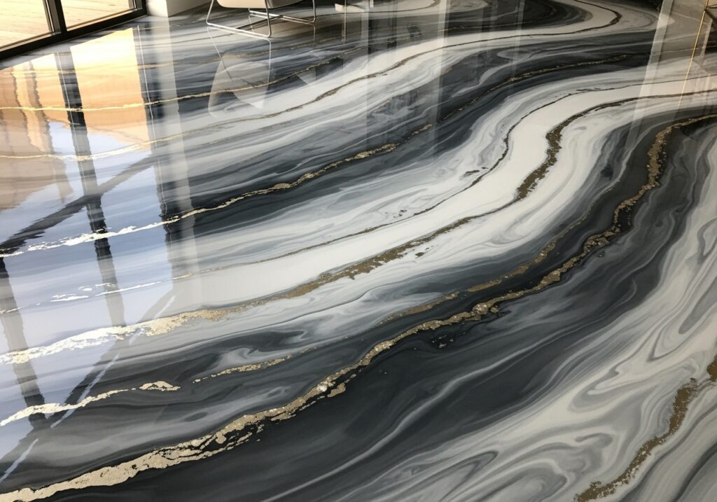 Marble-Effect Epoxy Flooring