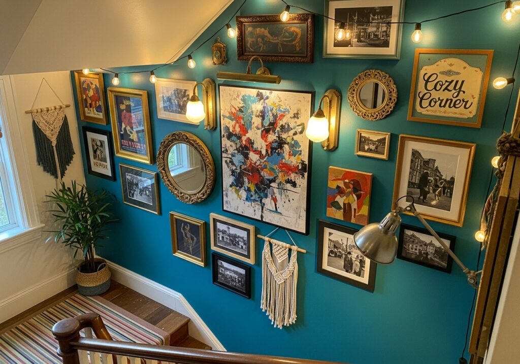  Lighting mixed with wall decor