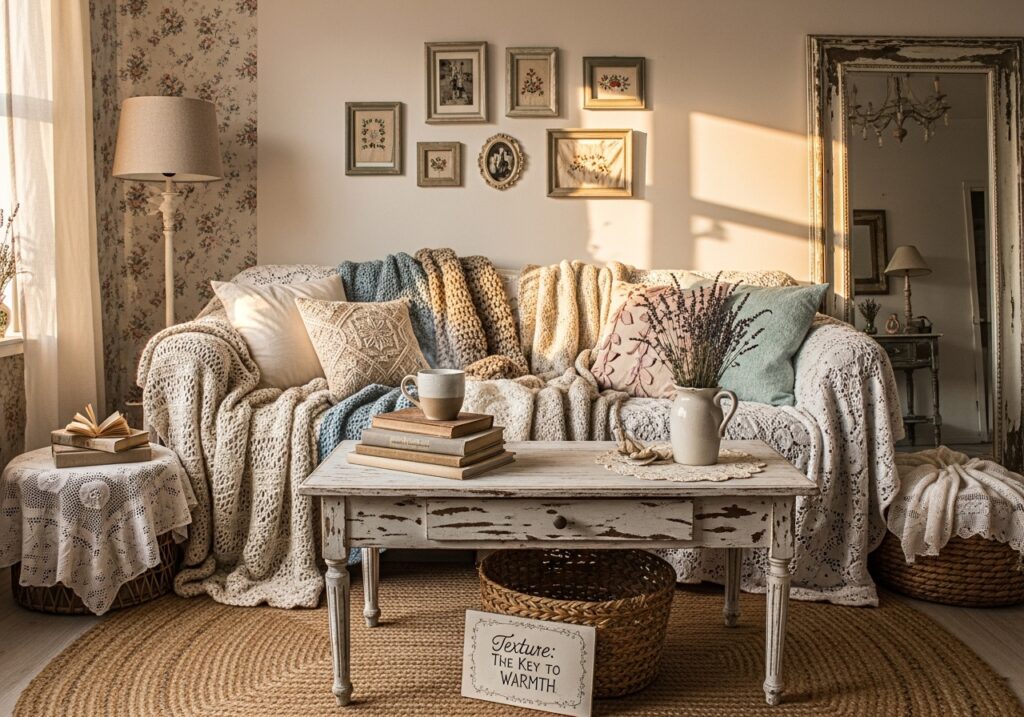 Texture: The Key to Warmth: Living room: Shabby Chic Ideas