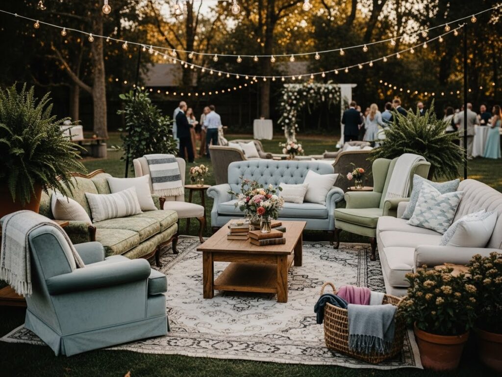 Backyard Wedding Ideas: Add a Comfortable Lounge Area for Guests