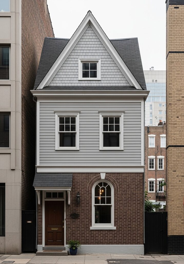 Narrow lot gable houses work well in dense urban areas 