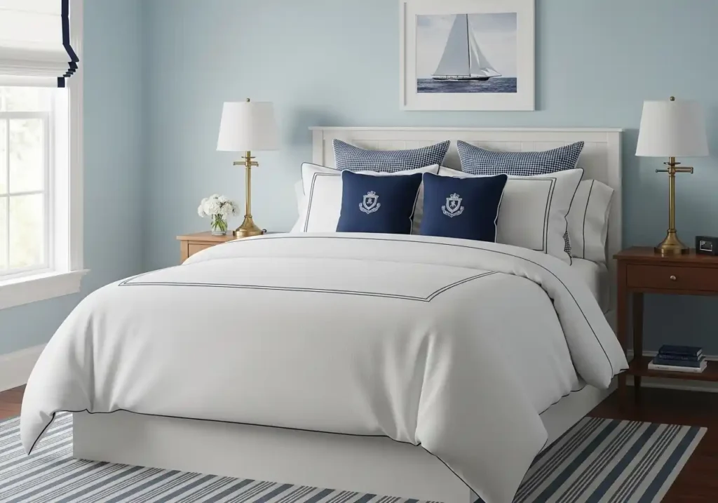 Crisp White Bedding with Tailored Details