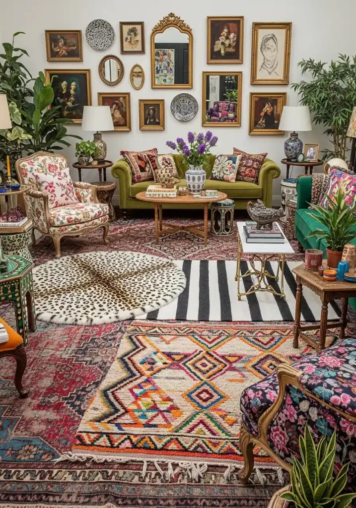 Patterned Rugs Layering