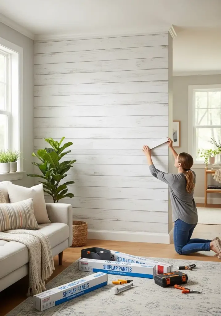 Peel-and-Stick Shiplap Panels