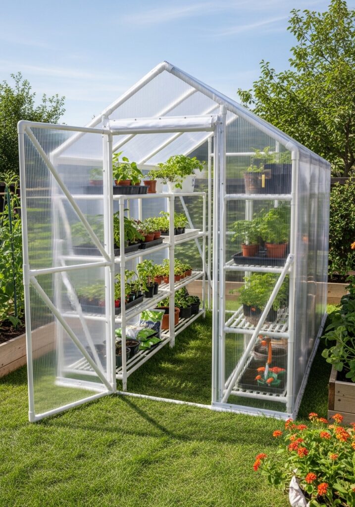 PVC Greenhouse with Shelving