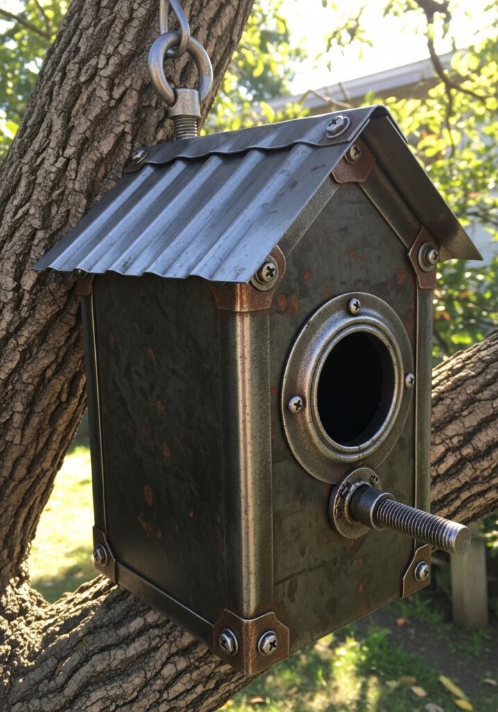 Metal Industrial Bird House