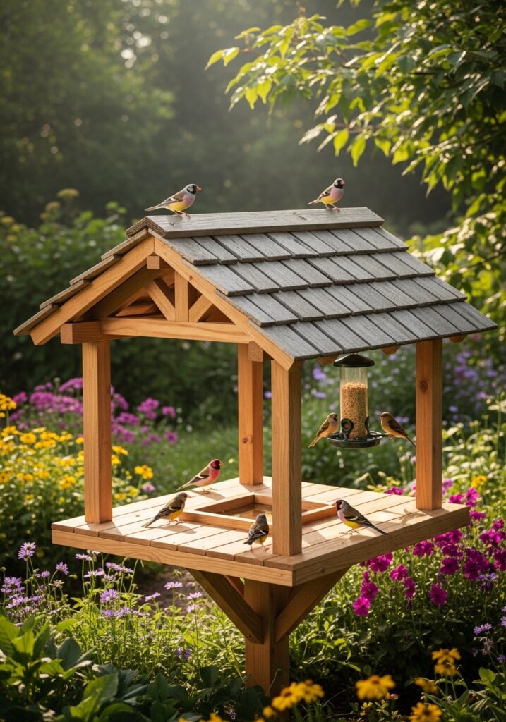 Roofed Platform Bird House