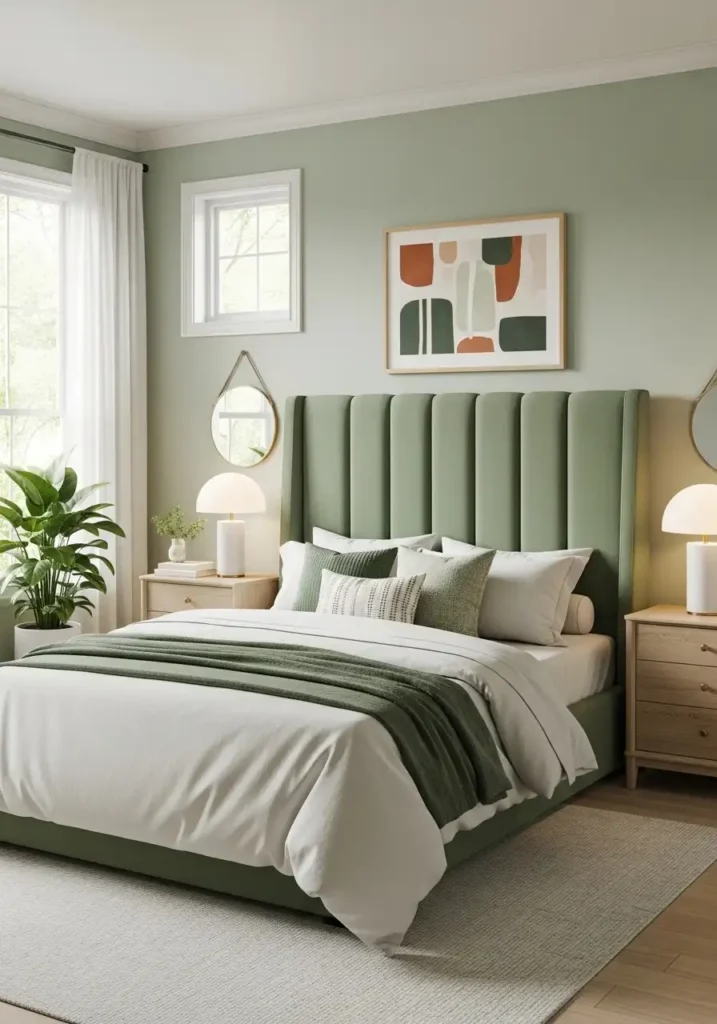Sage Green Headboard Statement
