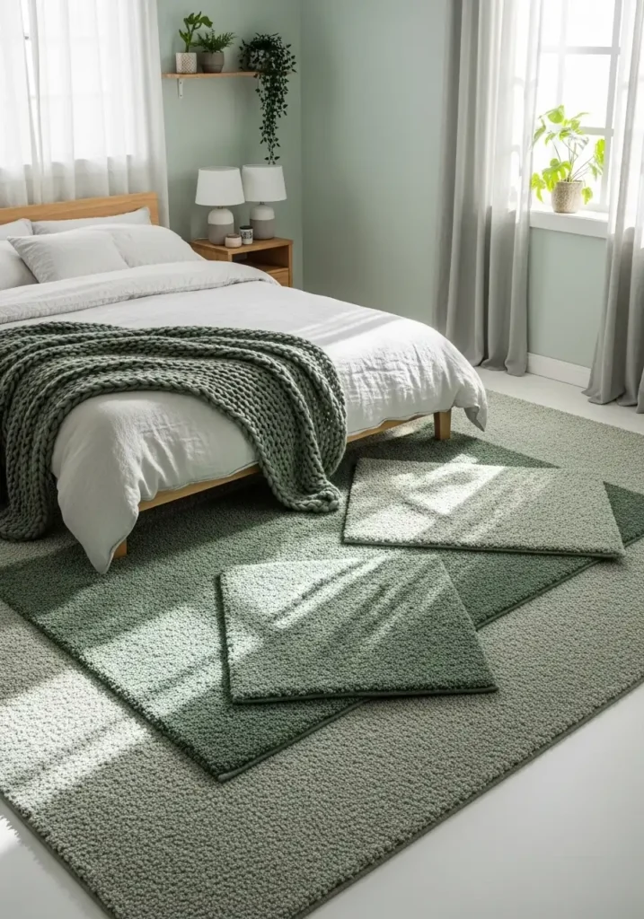 Layered Sage Green Rugs