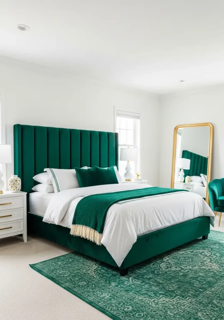 Emerald Green and White Contrast