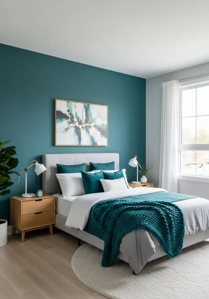 Teal Accent Wall