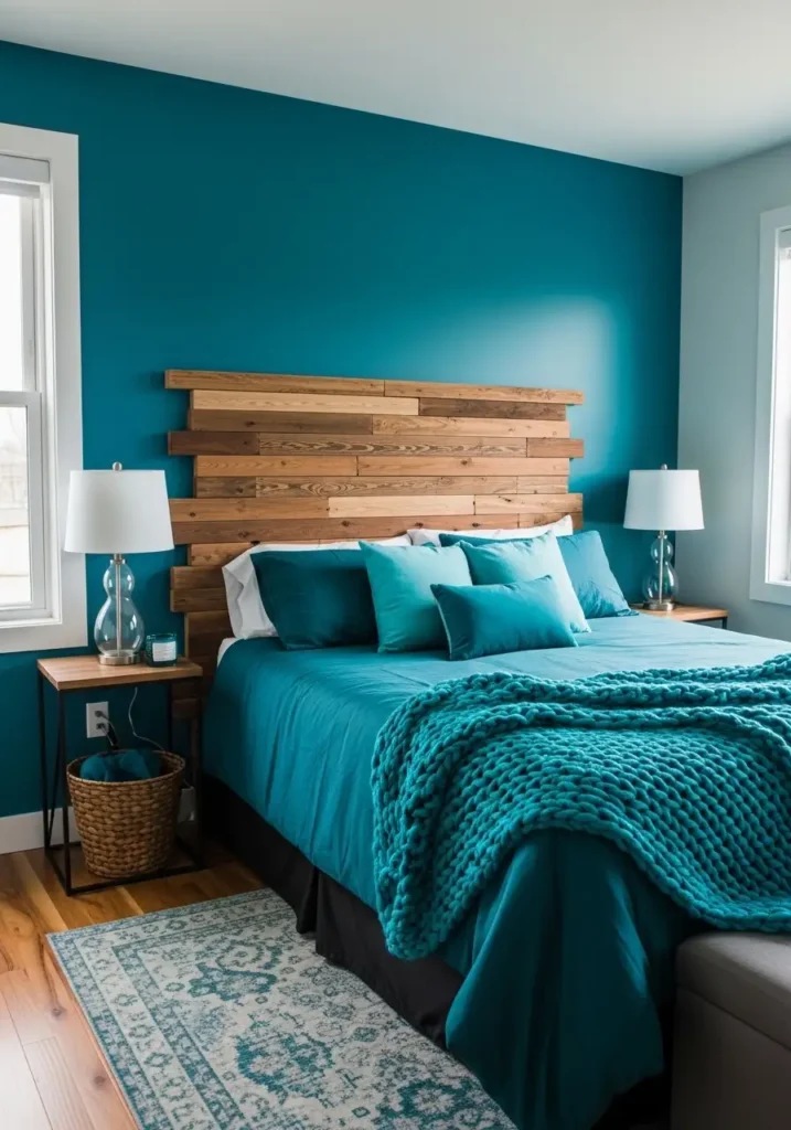 Teal and Wood Elements