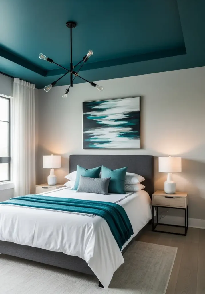 Teal Ceiling Accent