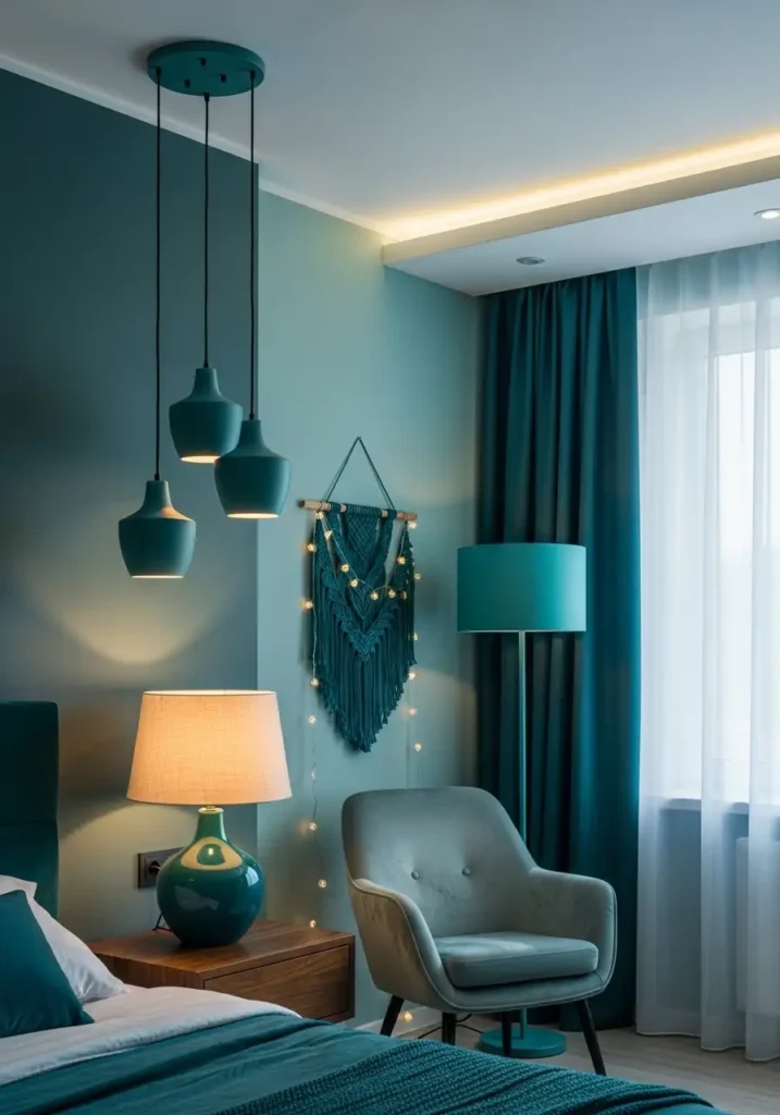 Teal Lamps and Lighting