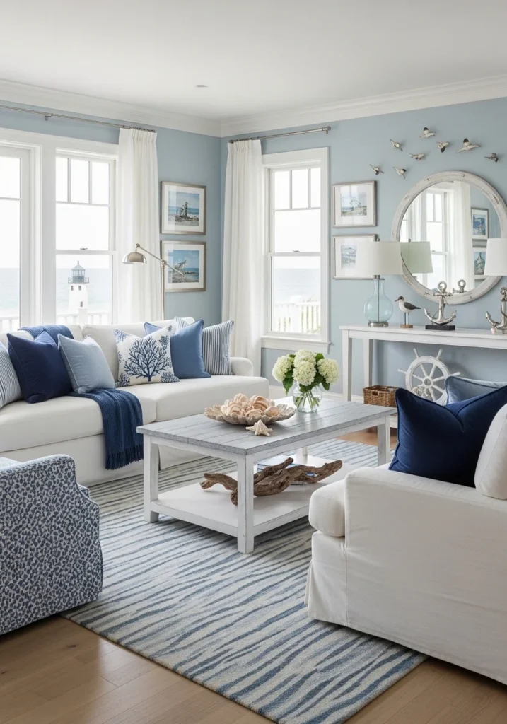Blue and White Coastal Style