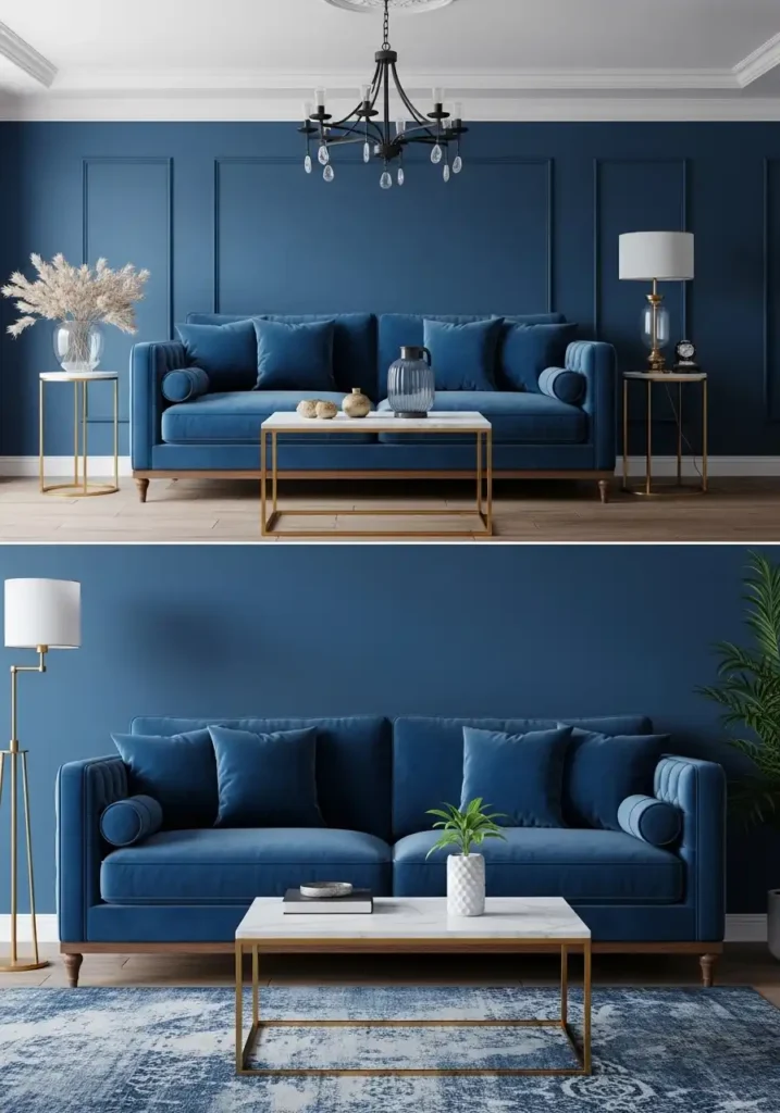 Blue Velvet Sofa