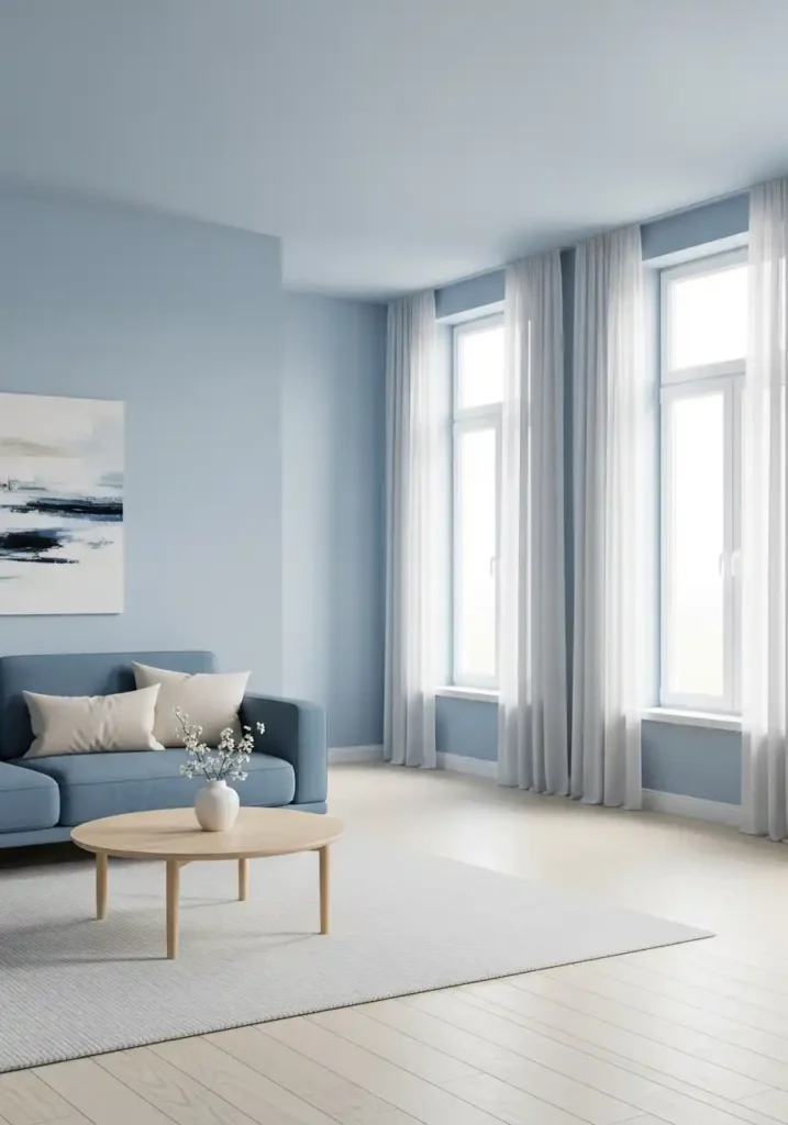 Powder Blue Minimalist Look