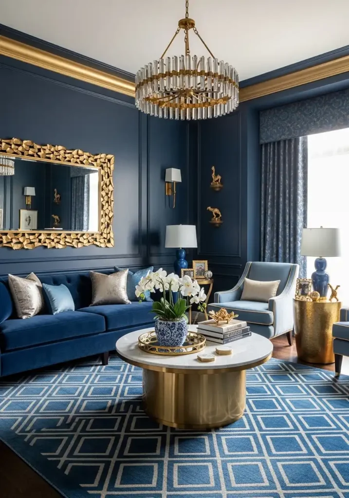 Blue and Gold Accents