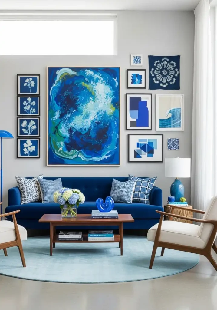 Blue Art-Focused Room