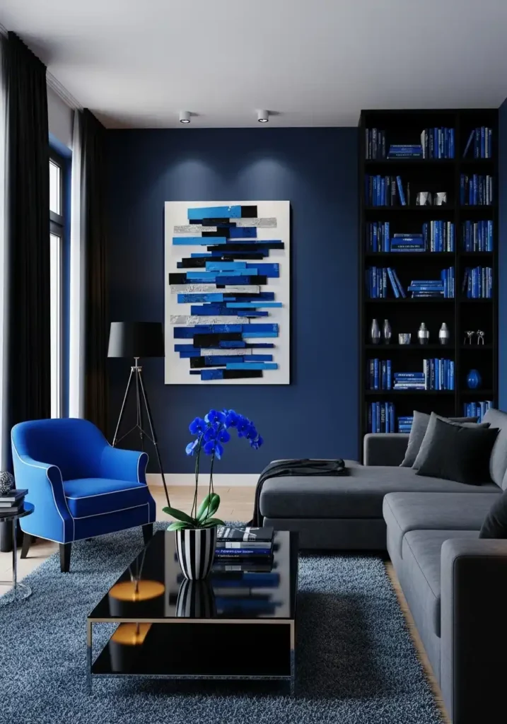 Blue and Black Contrast