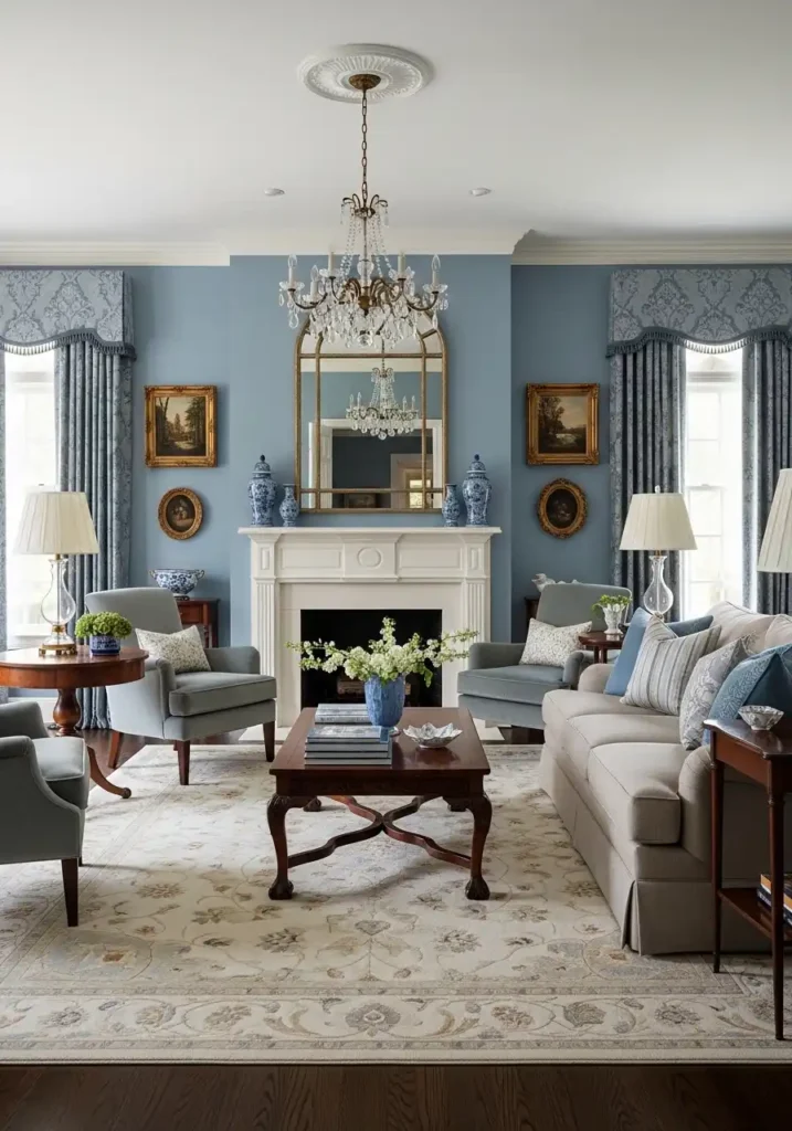 Muted Blue Traditional Style