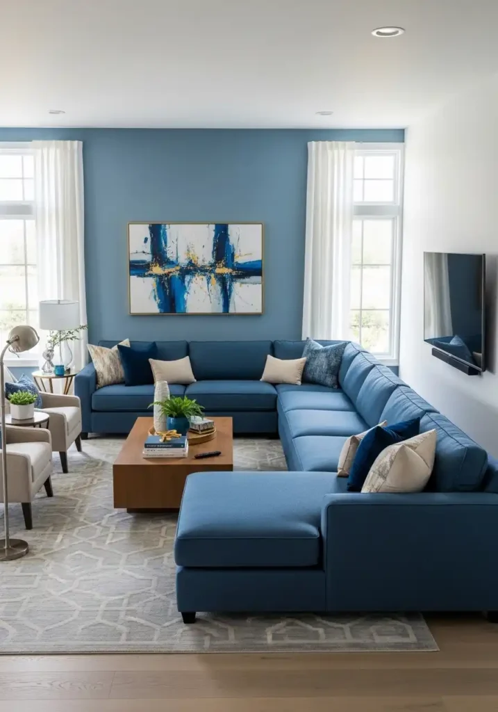 Blue Sectional Seating
