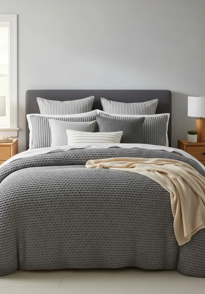  Cozy Gray Textured Bedding
