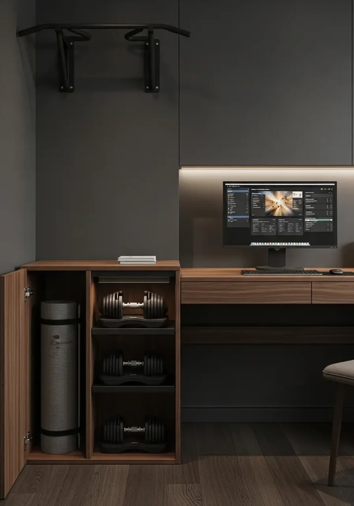 Desk-to-Gym Transition Area