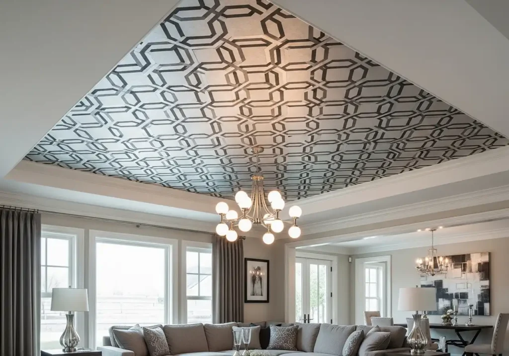 Ceiling with Wallpaper