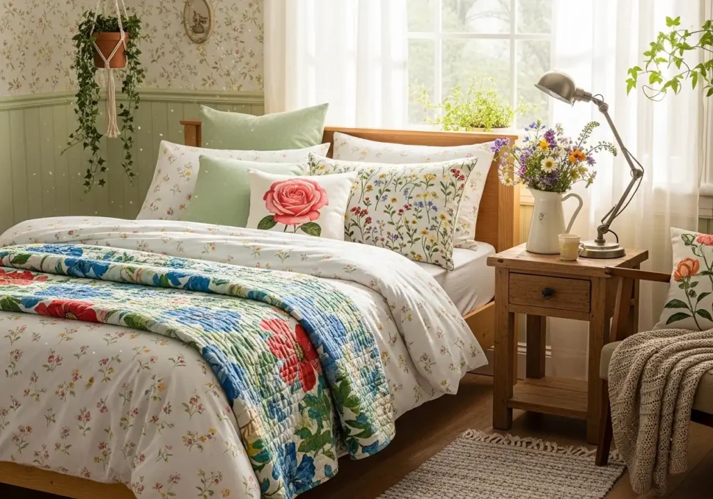 Layered Floral Bedding