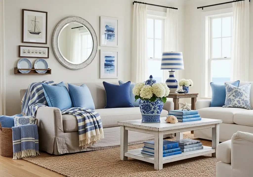 Style with Blue and White Details