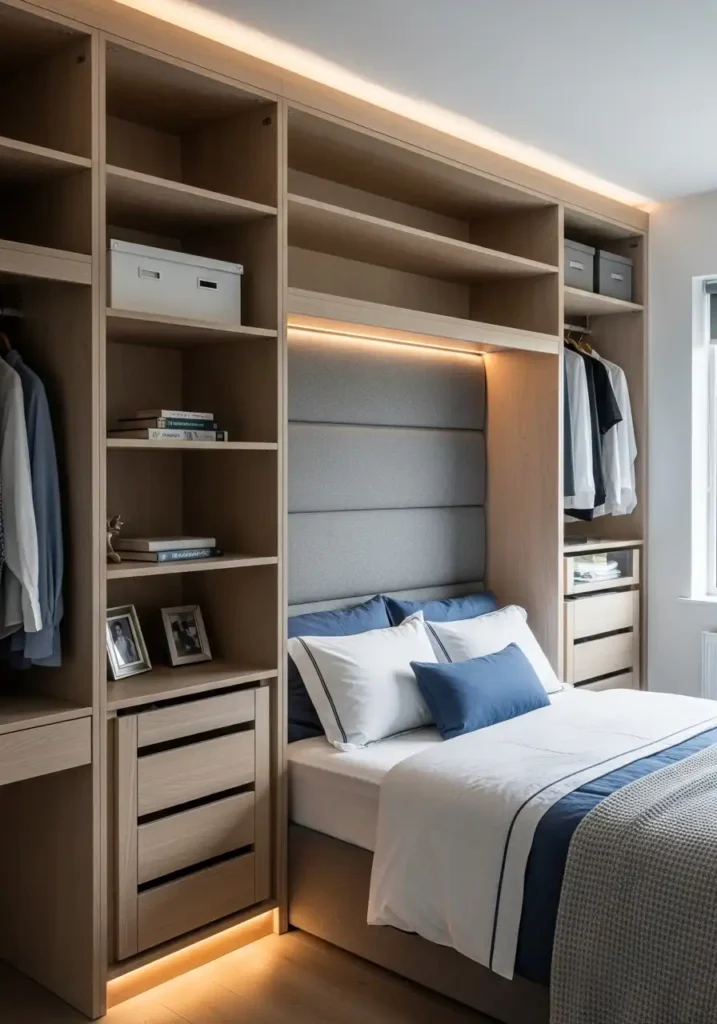 Built-In Wardrobe Around the Bed
