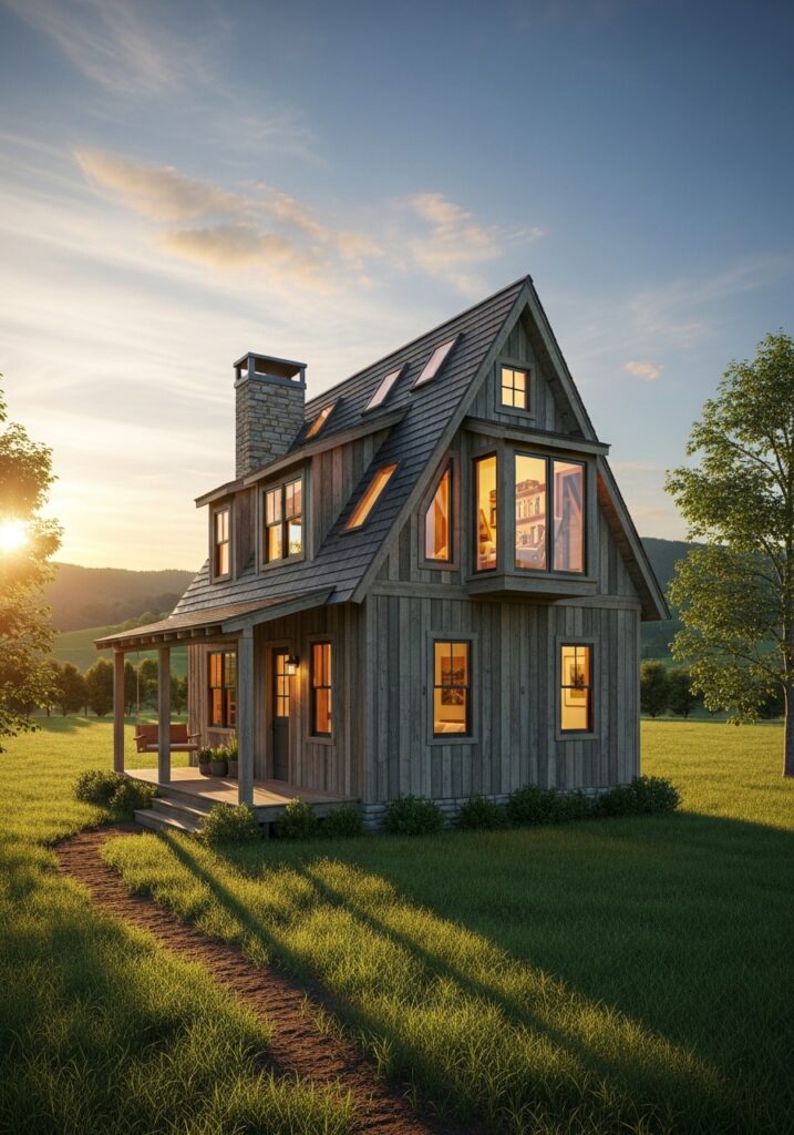 Small gable houses with lofts turn height into function