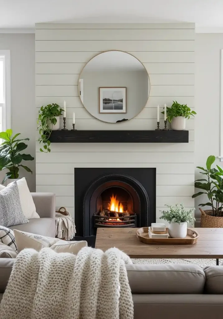 Shiplap Around the Fireplace