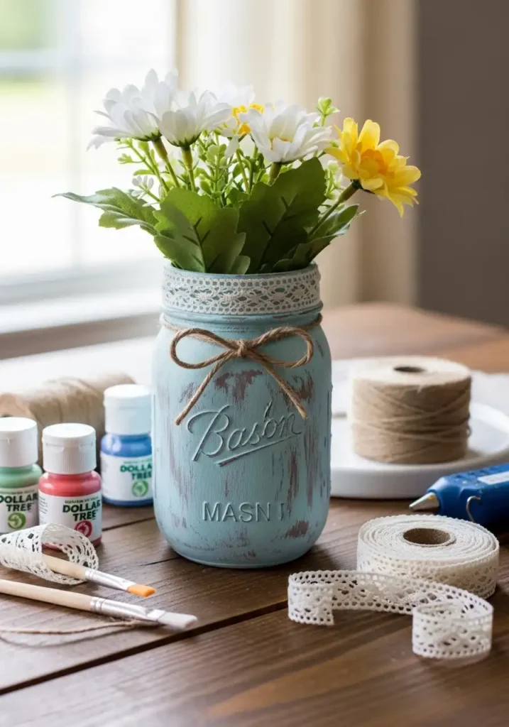  Mason Jar Vase Makeover