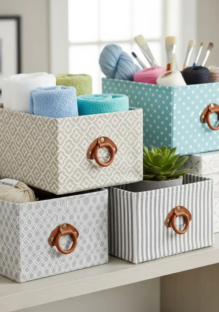 Fabric-Wrapped Storage Bins