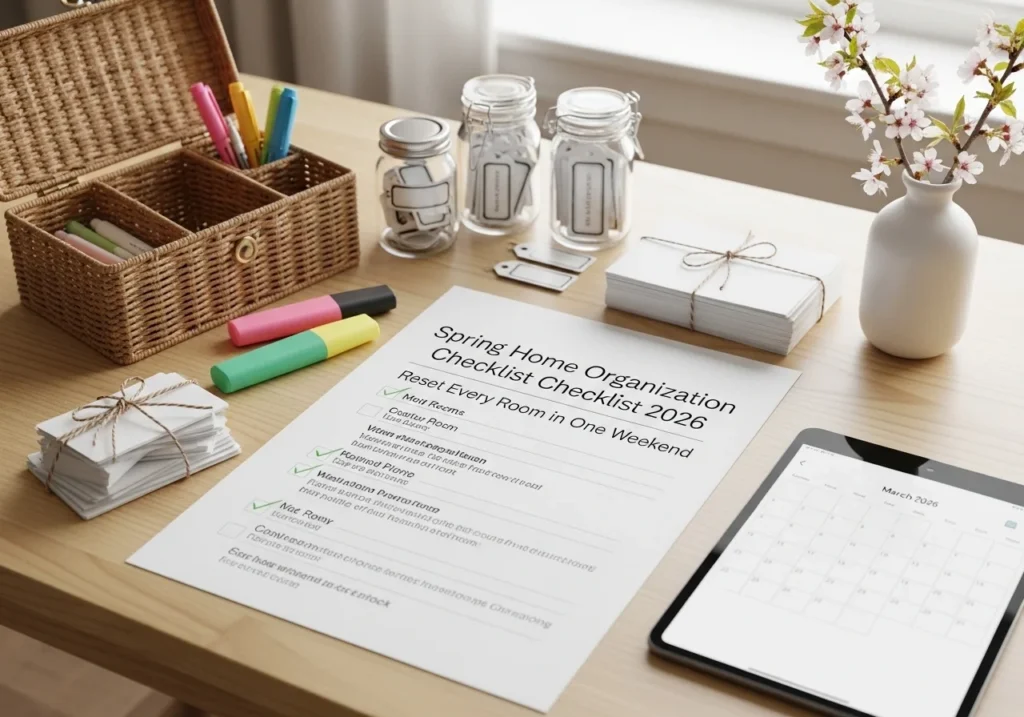 Spring Home Organization Checklist 2026: Reset Every Room in One Weekend