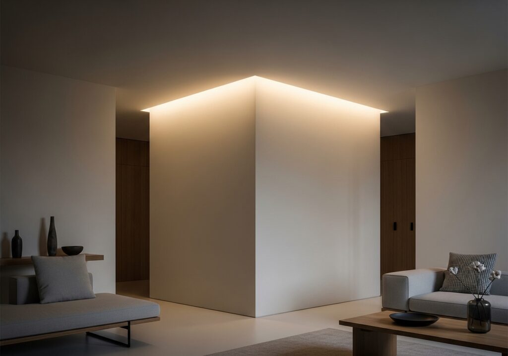LED Strip Lights Around Ceiling Corners