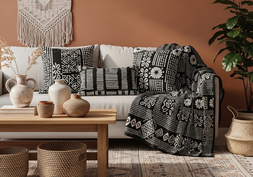 Mudcloth Statement Sofa Styling