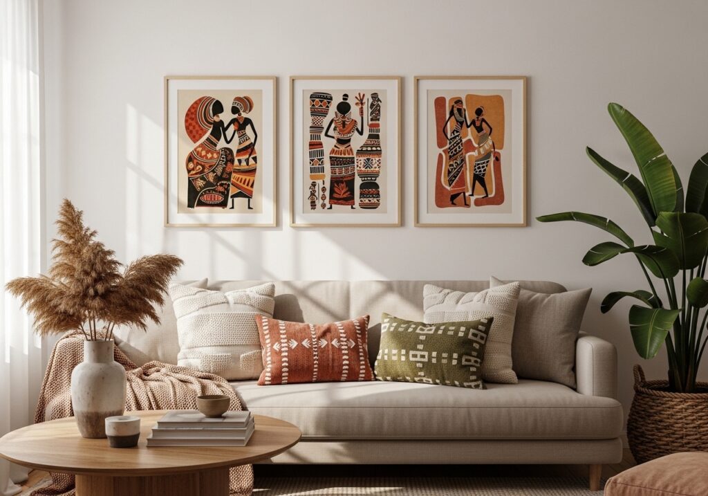 African Art Prints and Sculptural Decor