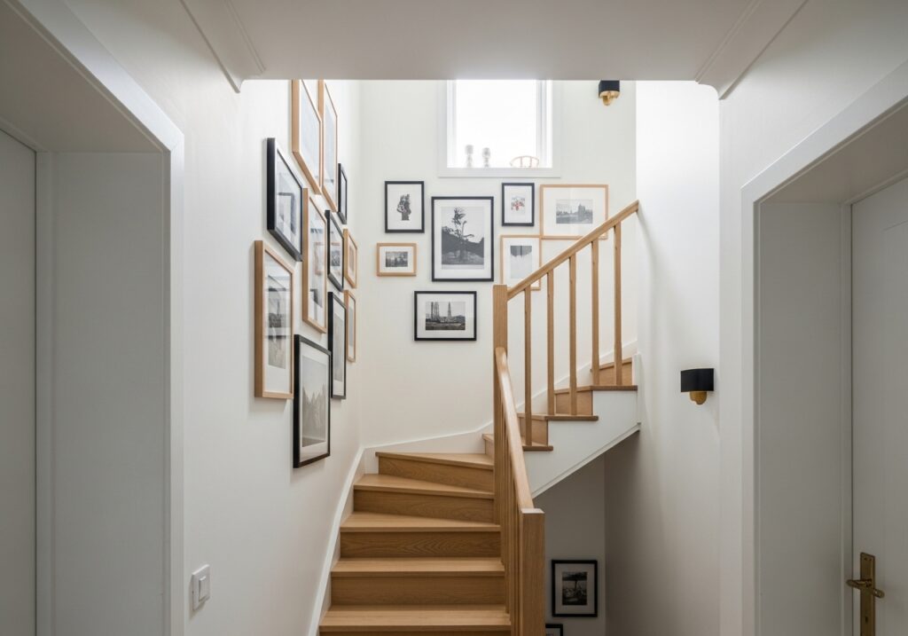 Gallery Wall Along the Staircase