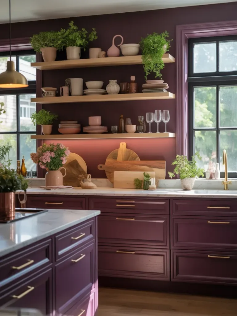 Aubergine with Open Shelving