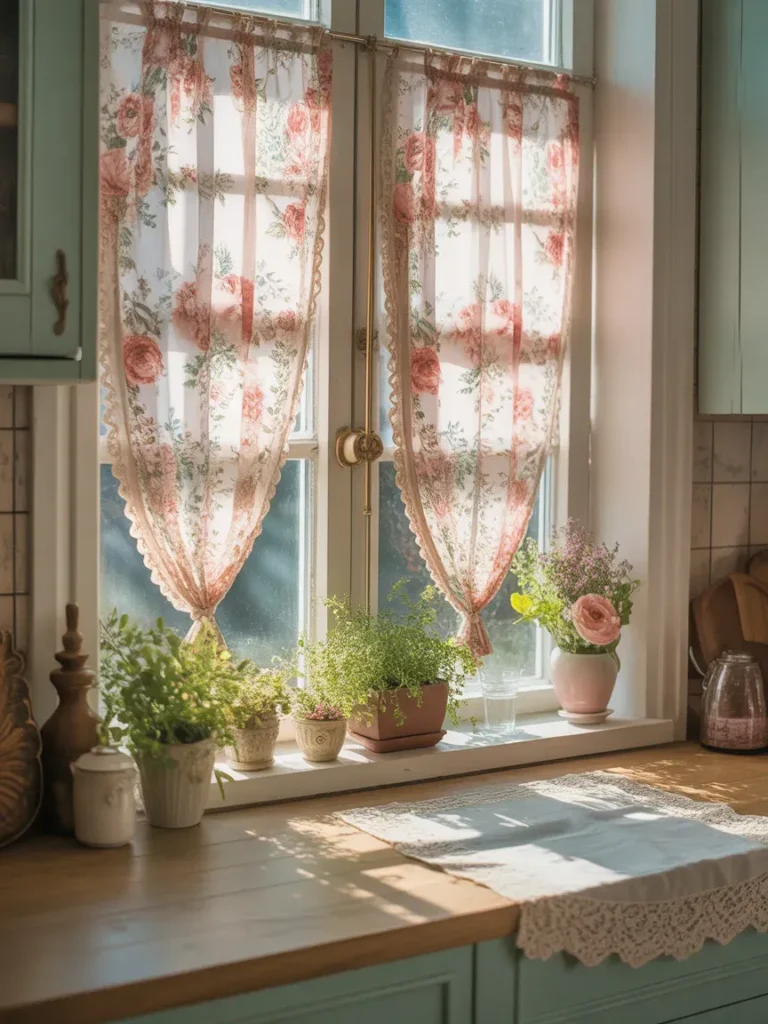 Floral Curtains and Café Drapes