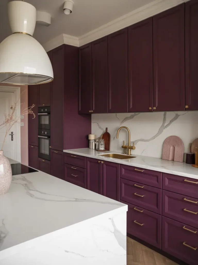 Classic Aubergine + Marble Elegance