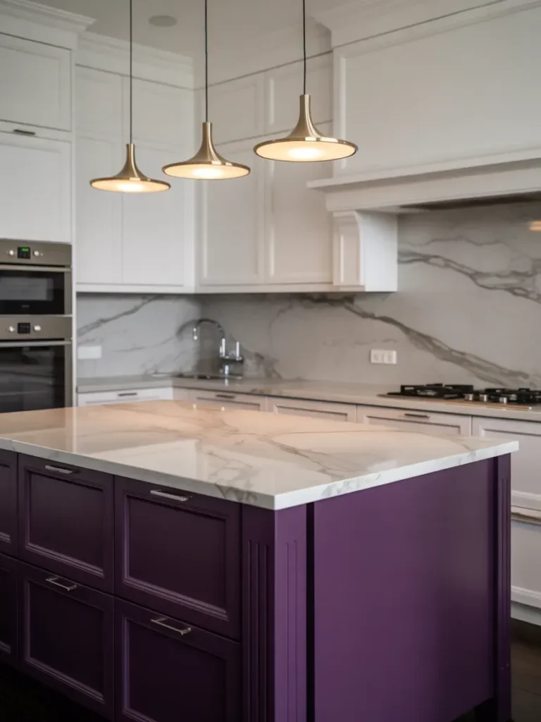 Aubergine Kitchen Island Statement