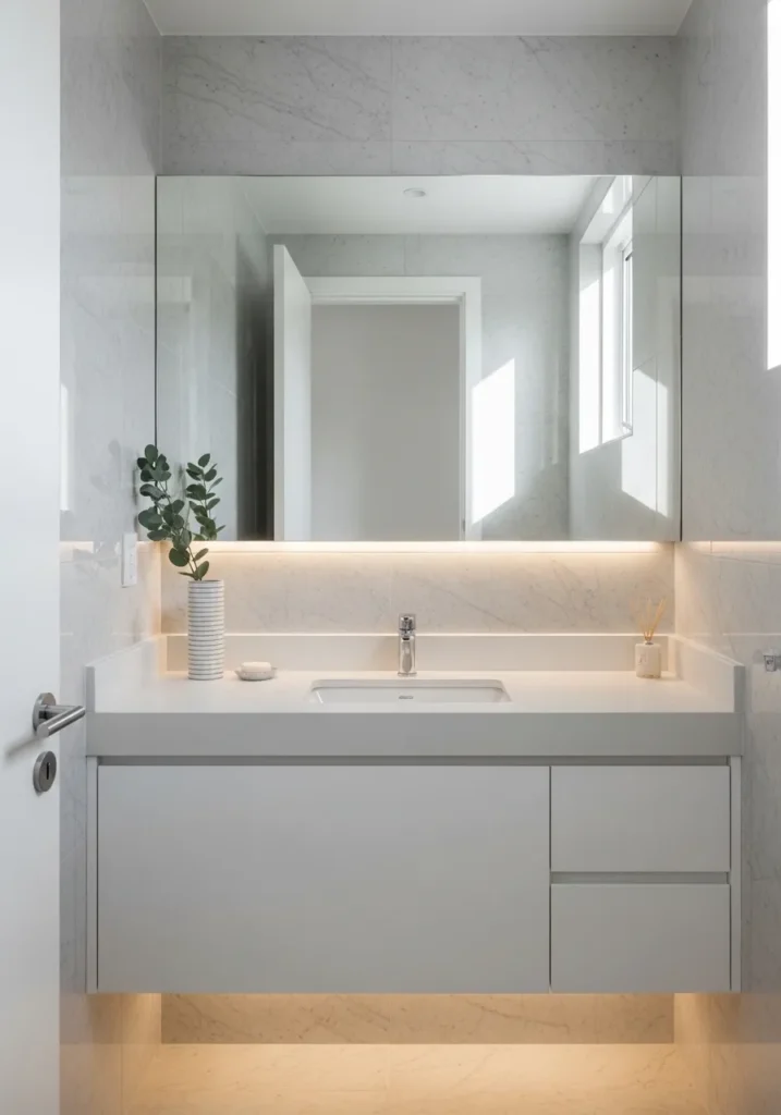 Minimalist White 36-Inch Floating Vanity ($400–$900)