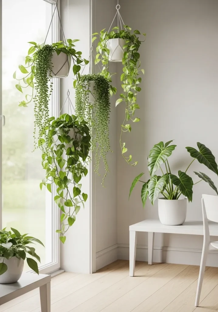  Hanging Planters with Trailing Greenery