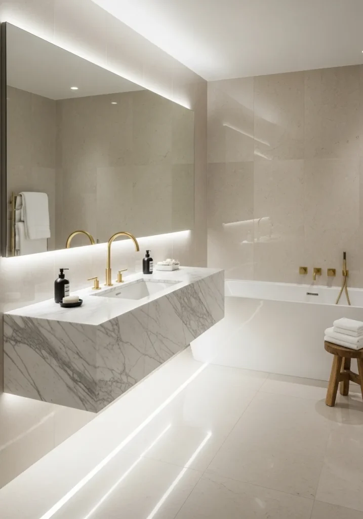 Marble Top Floating Vanity ($1,500–$4,000)