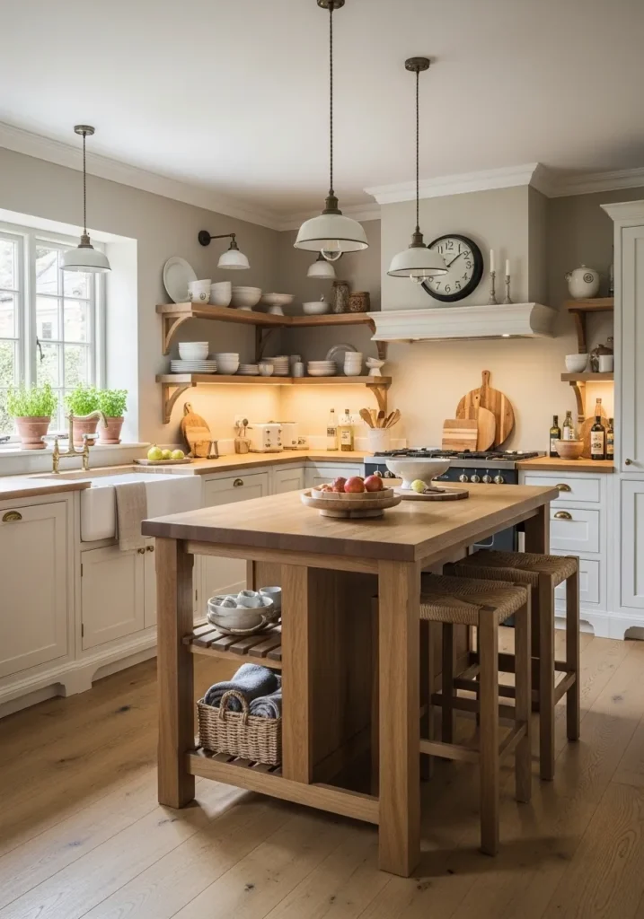 White Shaker with Warm Beige Walls