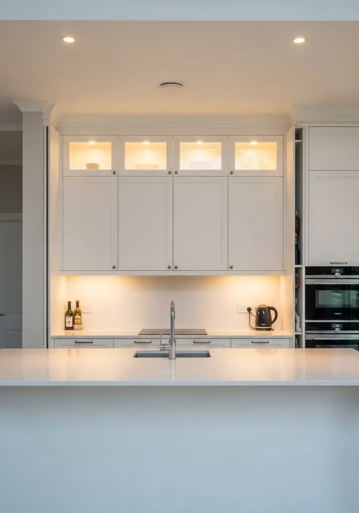 White Shaker with Hidden Pantry Storage